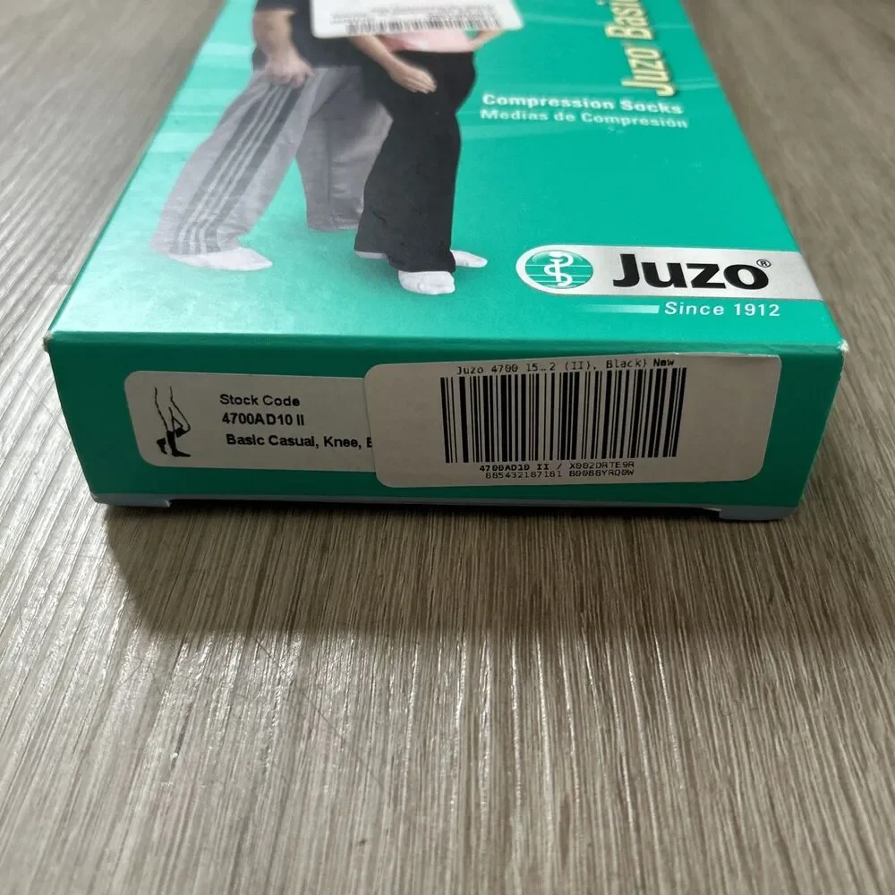 Juzo Compression Socks 4700 AD Size II Black 14-20mg Knee High Basic Casual NEW